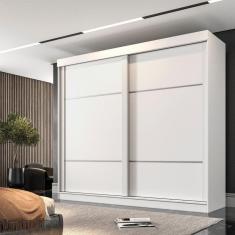 Guarda Roupa Solteiro 2 Portas 6 Gavetas Trancoso Branco Neve