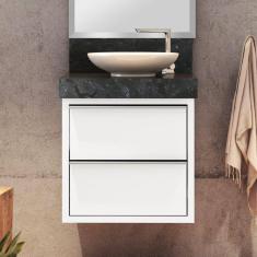 Gabinete para Banheiro Suspenso TOP 50cm Bumi Branco