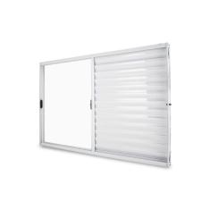 Janela Veneziana Abertura Direita Exclusiva 3 Folhas Vidro Liso 100x120cm CRV Portas e Janelas Branco