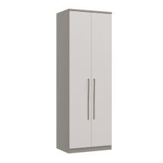 Módulo de Guarda Roupa 2 Portas 2 Gavetas Elegance Móveis Castro Niquel/Blanc
