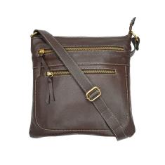 Bolsa Feminina Couro Legítimo Transversal Média Alça Comprida Ajuste Tamanho Madamix