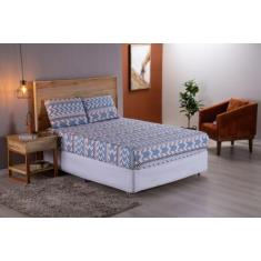 Lençol Estampado Casal Queen Macio e Confortável Com 2 Fronhas Micrope