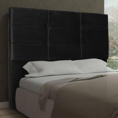 Cabeceira Casal 1,60m Toquio Suede Preto Dal Poz Estofados