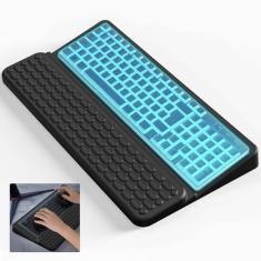 Laokiiy suporte de teclado para desktop, suporte de teclado de computador, suporte de teclado ergonômico para facilitar o trabalho de digitação, suporte de teclado com descanso de pulso conf