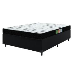 Cama Box Casal Colchão Espuma 138X188X50Cm Polar Branco / Preto Única