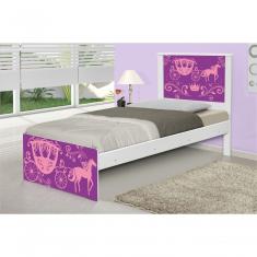 Cama Solteiro Adesivada Carruagem Princesa Com Colchão