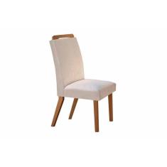 Cadeira Sala De Jantar Athenas Madeira Kit 2 Un Capuccino/veludo Creme - Rufato