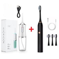 Kit Irrigador Oral Sem Fio + Escova Dental Elétrica Recarregável Higiene Bucal Completa