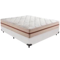 Cama Box Branco E Colchão Classic 22 Cm Molas Ensacadas Casal Anjos