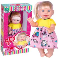 Boneca Eloah Bebê Com Cabelo e Chuquinha, Menina Loira Linda - Super T