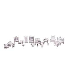 Kit Casinha Bonecas Decor Mirian + 21 Moveis P+B - Darama