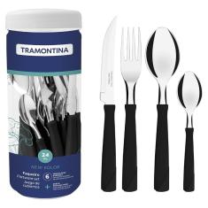 Faqueiro New Kolor Tramontina Preto com 24 Peças
