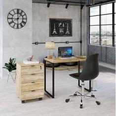 Kit 2 Peças com 1 Escrivaninha e 1 Gaveteiro 4 Gavetas Kuadra - Espres