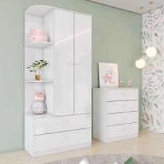 Quarto de Bebê Completo Labirinto 2 Portas 6 Gavetas Branco - Henn