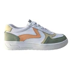 Tênis Confort Branco Detalhe Colors Couro Macio Marina Mello-Feminino