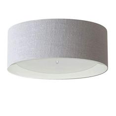 Plafon Cilíndrico Cúpula em Duplo Tecido 60x25, Vivare Iluminação, Plafon3008 CZBR, Cinza/Branco, Grande