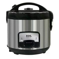 Panela Elétrica de Arroz 10 Xicaras EOS com Tampa Vidro Clear Glass Inox Preto EPA10PI 110V