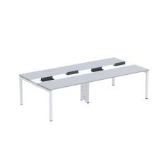 Mesa de Plataforma Dupla para 4 Pessoas Corporativa 140X140/4P PDC14/14/4P Cinza/Branco