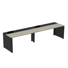 Mesa de Plataforma Simples para 2 Pessoas Corporativa 120x792/2p Pscpp120/792/2p Nogueira Casablanca/Preto