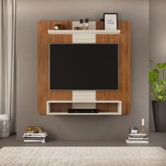Painel para TV até 47 Polegadas Smart DJ Móveis - Freijo/Off White