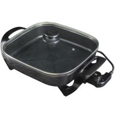 Panela Multifuncional Elétrica Quadrada 30cm Grill Antiaderente Portát