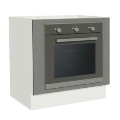 Balcão para Forno de Embutir 80 x 60 cm Sem Tampo Madesa, Branco/Cinza