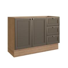 Balcão para Pia 120cm 2 Portas 3 Gavetas Classica - Quiditá
