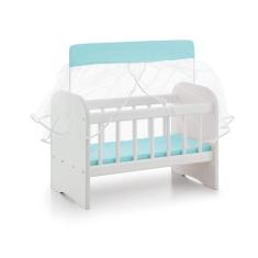 Berço Para Boneca Ninar Com Enxoval Azul - Sonno Baby