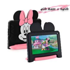 Tablet Multilaser Minnie Quad Core 64GB 4 RAM Tela 7, 64GB, Preto e Ro