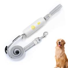 Coleira refletiva para cães, com botão de desbloqueio de um toque, corda refletiva forte de 0,95 a 1,6 m para passear com animais de estimação, coleira durável para treinamento de filhotes, clipe de