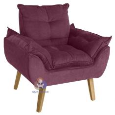 Poltrona Opala Suede Bordô