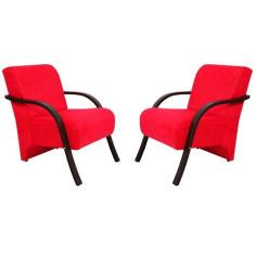 Kit 2 Poltronas Decorativas 1 Lugar Santa Rita Suede