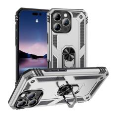 SORAKA Capa para iPhone 16 Pro Max com suporte de anel, capa protetora para iPhone 16 Pro Max, capa traseira de policarbonato rígido com placa de metal para suporte magnético de telefone e carro,