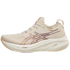 ASICS Tênis de corrida feminino Gel-Nimbus 26, Aveia/Laranja desbotada, 40