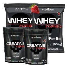 Combo 2x Whey Protein Turbo+ Creatina Black Skull-Unissex