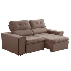 Sofá 2 Lugares Retrátil e Reclinável Atenas Veludo Rosê - Ferguile