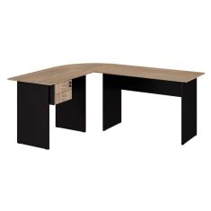 Mesa de Escritório em L New City 2 GV Calvi e Preta 180 cm