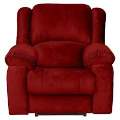 Poltrona do Papai Reclinável Elétrica com Massagem Magnum Veludo Vermelho - Gran Belo