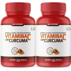 Vitamina C Com Curcuma 2 Frascos 100 Comp 1000Mg - Natuforme