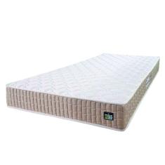 Colchão Solteiro Espuma D33 New Millenium 88x188x19cm Branco/Bege Hellen - Suporta até 120kg por Pessoa