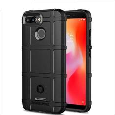 Capa para Xiaomi Redmi 6, proteção robusta, material TPU de fibra de carbono, suave antiderrapante, macia, anti-impressão digital, capa totalmente protetora para Xiaomi Redmi 6