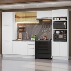 Armário de Cozinha Completa 330cm Stella Madesa 07, Branco