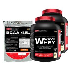 KIT 2x Waxy Whey 2kg + BCAA 1kg Tangerina - Bodybuilders,  Baunilha