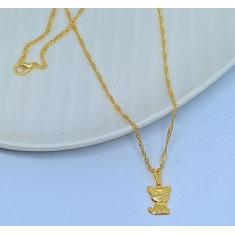 Colar Corrente com Pingente Animal de Estimação Pet Cachorro Dog Gatin