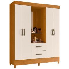 Guarda Roupa Capelinha Mobi 4 Portas - Móveis Albatroz, Cinamomo/Off W