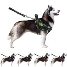 Coleira Peitoral Para Cachorro Grande Com Alça Reforçada Guia Ajustáve