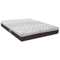 Colchão King Castor Sleep Class Híbrido Com Euro Pillow E Molas Ensacadas 25x193x203 Cm Branco, Cinza E Marrom