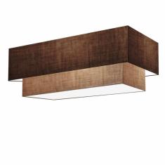 Plafon Duplo Retangular Vivare Md-3072 Cúpula em Tecido 99X40cm x 80X30cm - Bivolt