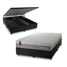 Conjunto Box Baú Sheffield Bege 158x198x72 c/ Molas Ensacadas - King H