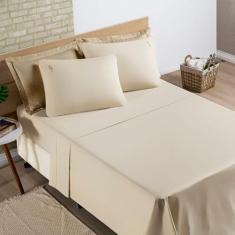 Jogo De Cama Lençol Percal 200 Fios 100% Algodão Bordado Liana Casal P